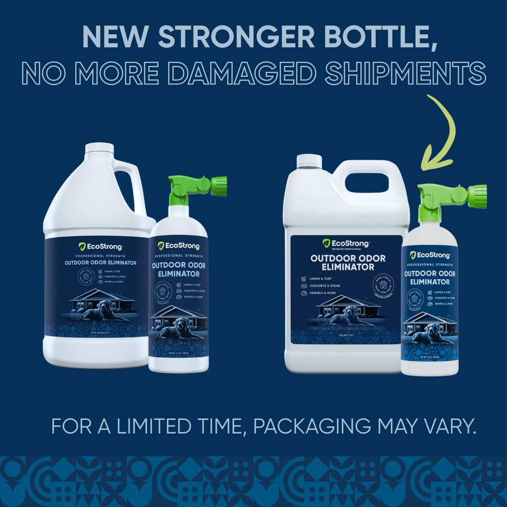 Eco Strong Outdoor Odor Eliminator – Enzyme Cleaner for Yard, Patio & Kennels (160 oz Bundle w Sprayer)