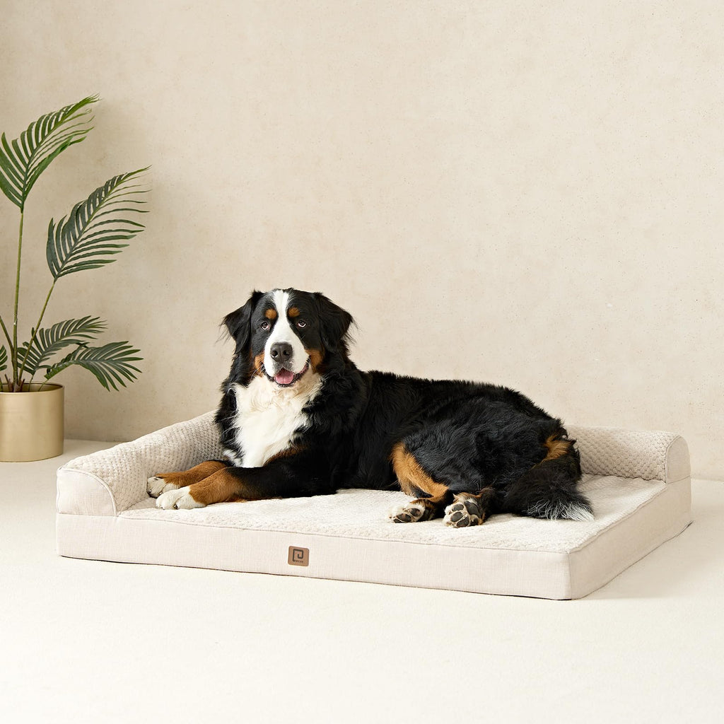 EHEYCIGA Memory Foam Dog Bed for Large Dogs | Orthopedic Crate Bed with Waterproof Liner