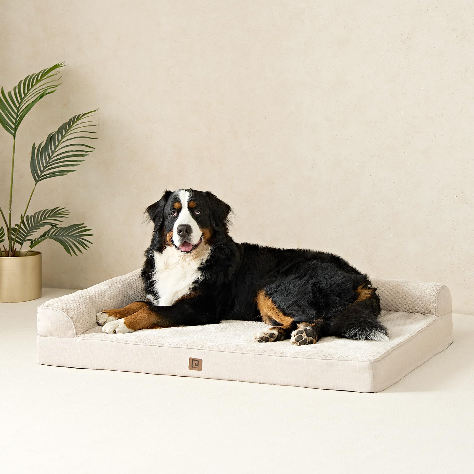EHEYCIGA Memory Foam Dog Bed for Large Dogs | Orthopedic Crate Bed with Waterproof Liner