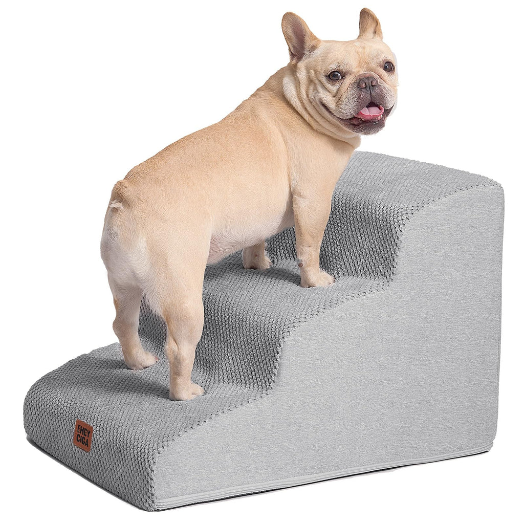 EHEYCIGA Curved 3-Step Dog Stairs for Small Dogs – Non-Slip Indoor Pet Steps