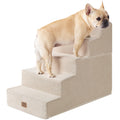 EHEYCIGA 5-Step Dog Stairs for Bed - 22.5-Inch High, Non-Slip Beige