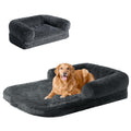 EHEYCIGA Foldable XXL Dog Bed - Large 54x38x7.5in Faux Fur Memory Foam