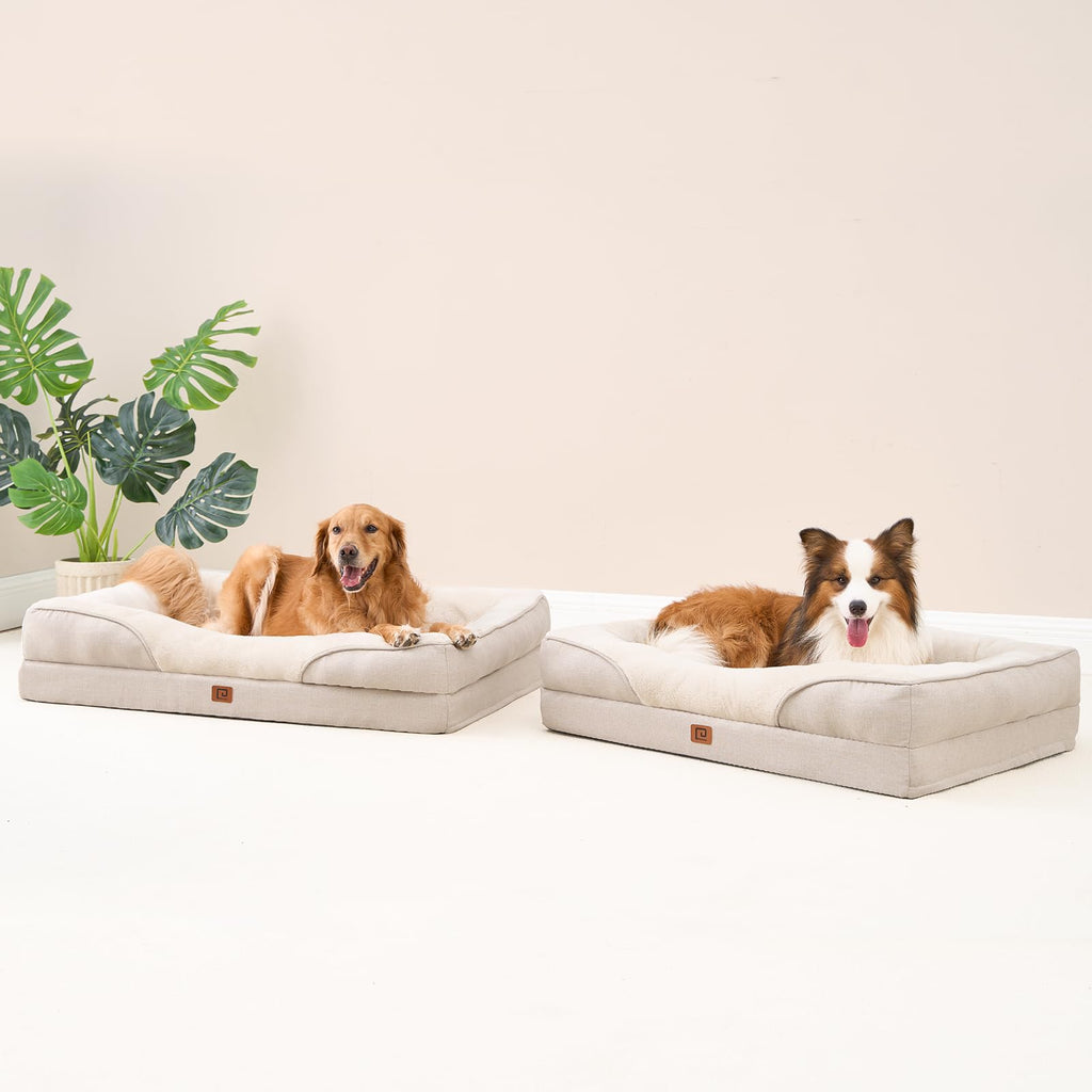 EHEYCIGA Memory Foam Dog Bed for Medium Dogs | Orthopedic Sofa Bed with Waterproof Top