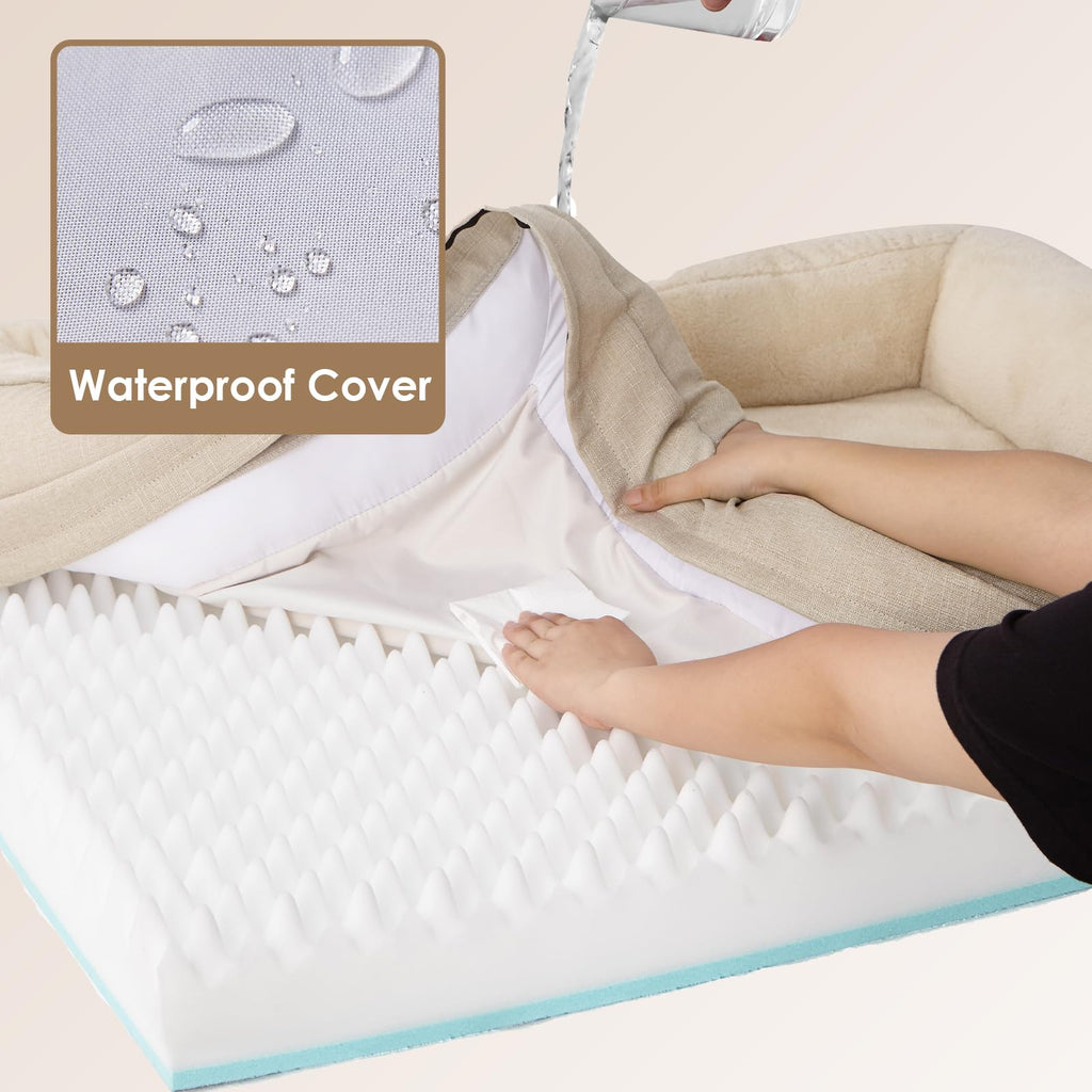 EHEYCIGA Memory Foam Dog Bed for Medium Dogs | Orthopedic Sofa Bed with Waterproof Top