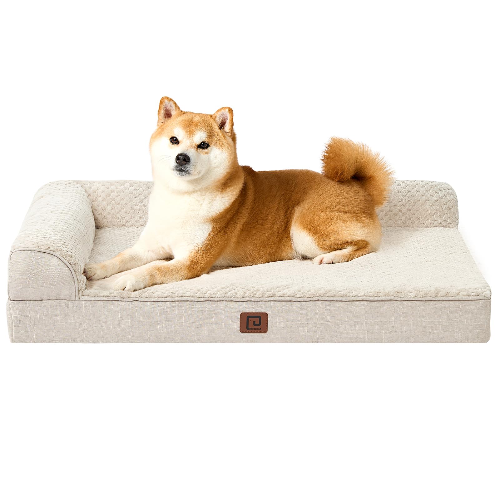 EHEYCIGA Memory Foam Dog Bed for Large Dogs | Orthopedic Crate Bed with Waterproof Liner