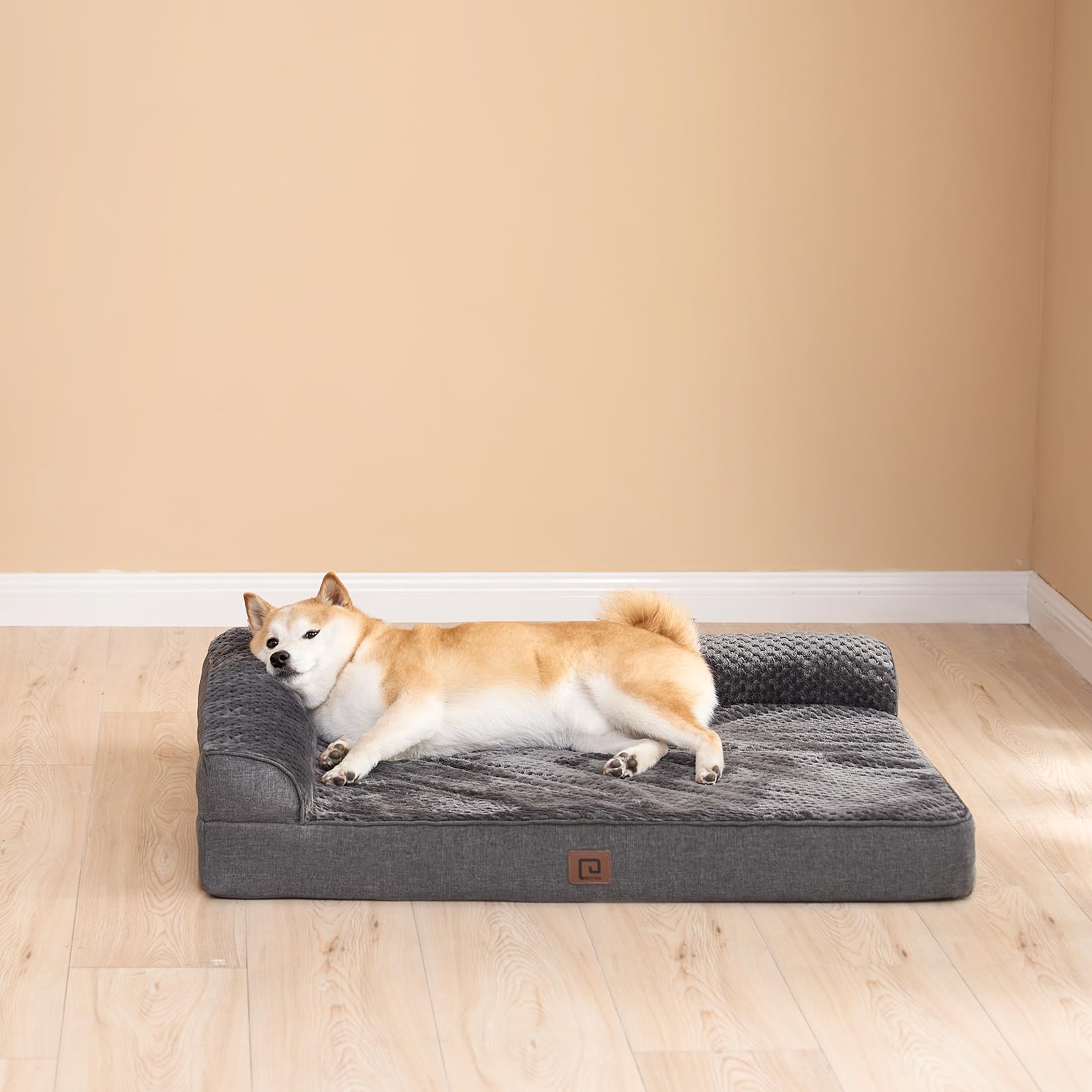 EHEYCIGA Memory Foam Dog Bed – Orthopedic, Waterproof, Non-Slip, 30x20x6 in (Dark Grey)