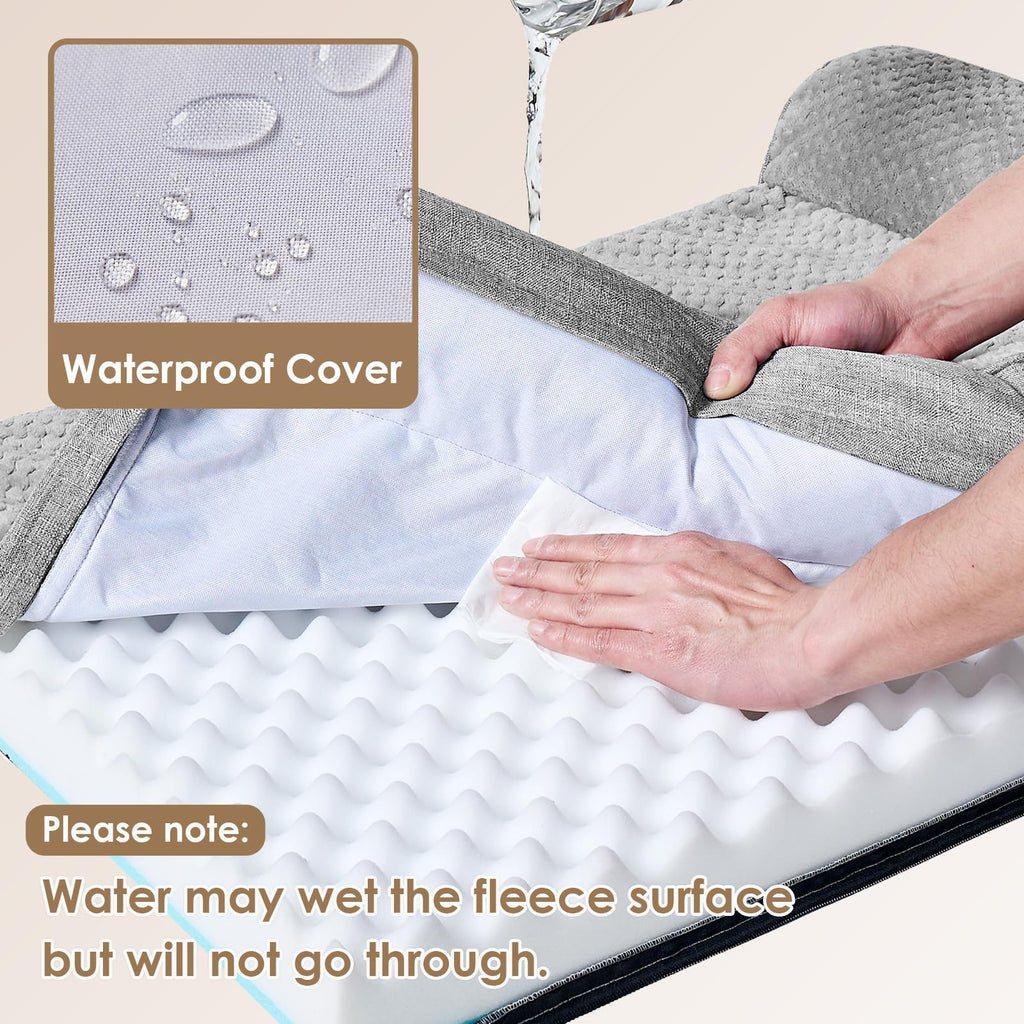 EHEYCIGA Memory Foam Dog Bed XXL | Orthopedic, Waterproof, Washable Cover – 48x36x7 in Grey
