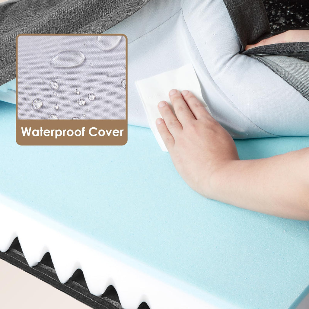 EHEYCIGA Orthopedic Dog Bed for Large Dogs | Waterproof Memory Foam & Bolsters