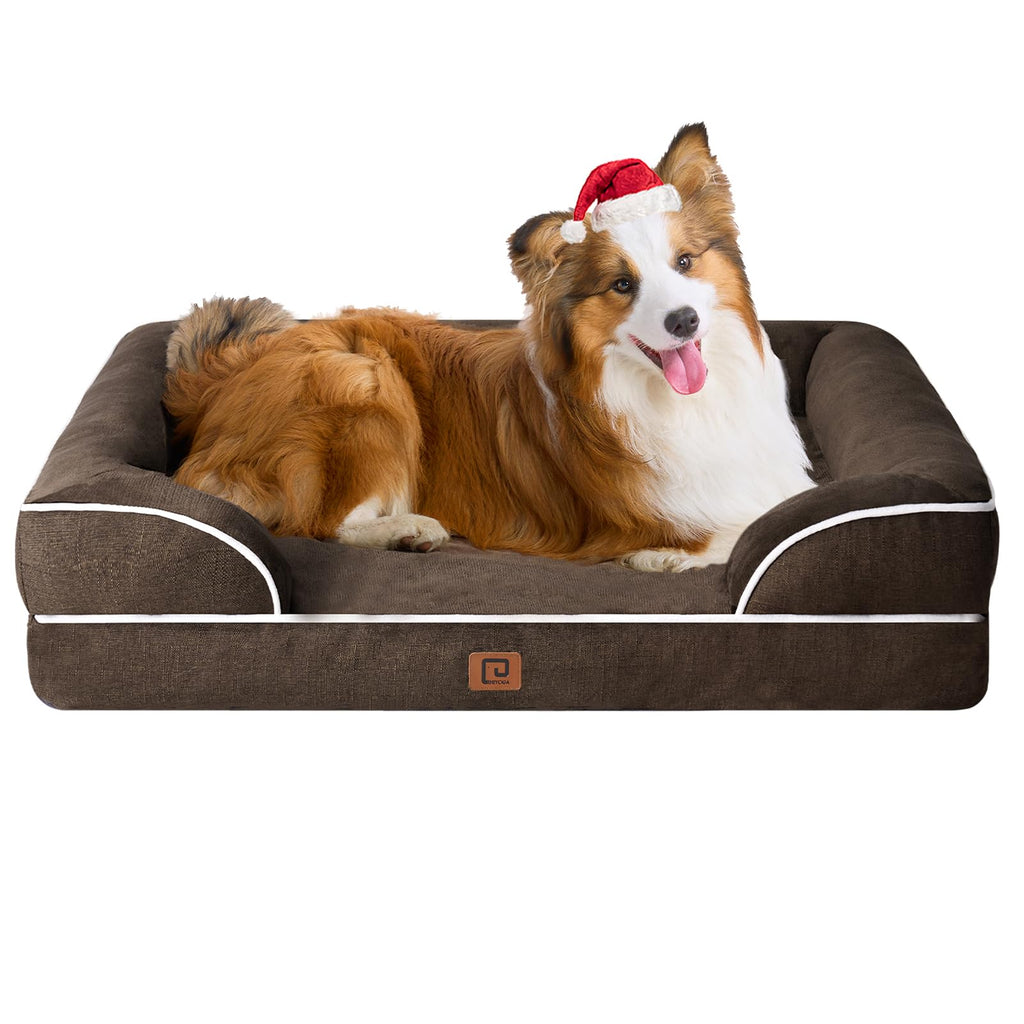 EHEYCIGA Orthopedic Large Dog Bed – Waterproof Memory Foam with Side Bolsters & Washable Cover