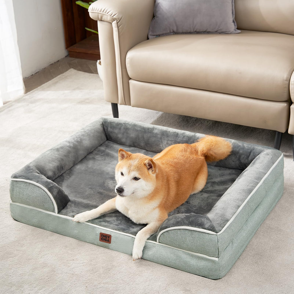 EHEYCIGA Orthopedic Dog Bed for Large Dogs – Waterproof Memory Foam Couch Bed