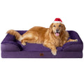 EHEYCIGA Orthopedic XL Dog Bed – Waterproof Memory Foam with Bolsters | Purple