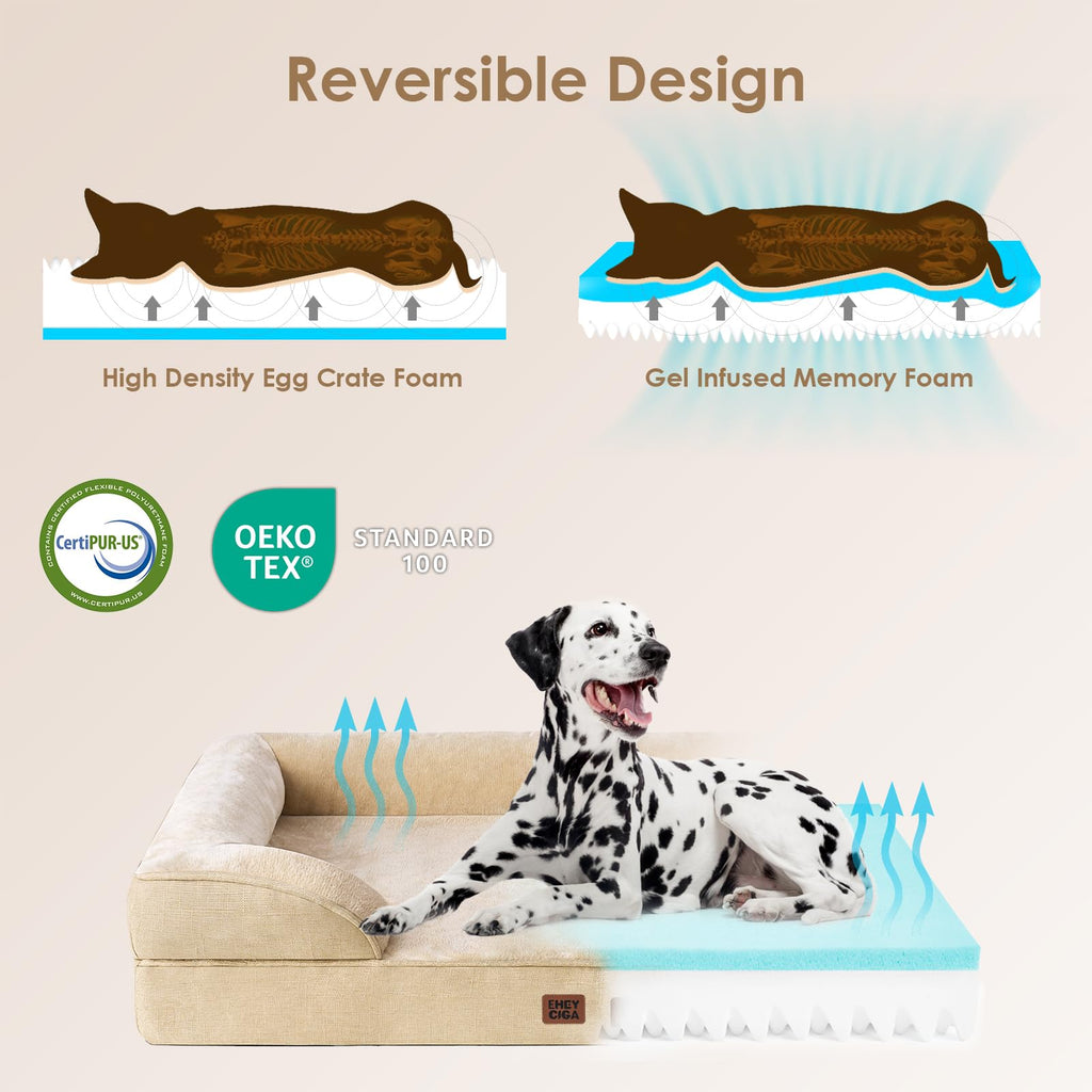 EHEYCIGA Orthopedic Dog Bed for Extra Large Dogs | Waterproof Memory Foam XL Pet Bed