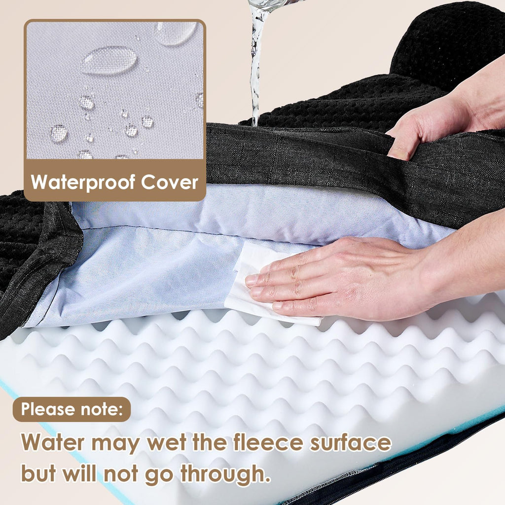 EHEYCIGA Memory Foam Dog Bed for Medium Dogs — Orthopedic, Waterproof, Washable Cover, Non-Slip