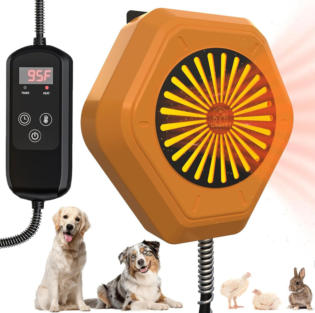 Engtesy 800W Dog House Heater – Overheat Protection, Adjustable Digital Heating, 9.8ft Cord
