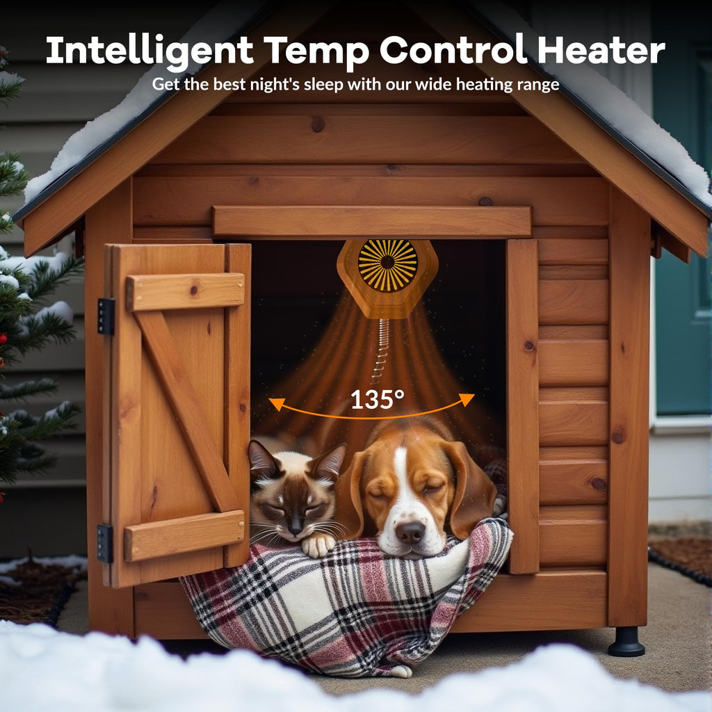 Engtesy 800W Dog House Heater – Overheat Protection, Adjustable Digital Heating, 9.8ft Cord