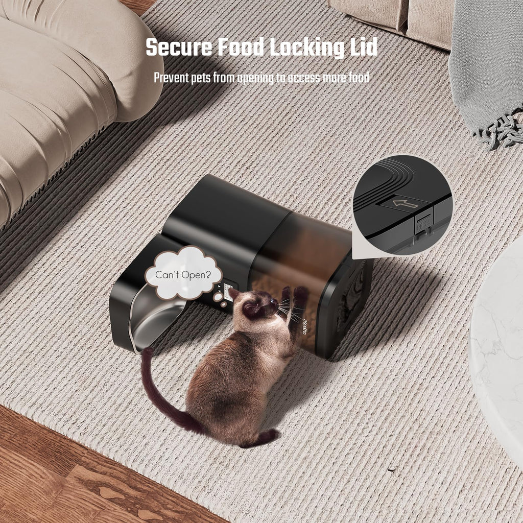 Espelho Automatic Cat Feeder — 4L Timed Dispenser, 1–6 Meals, Voice Recorder
