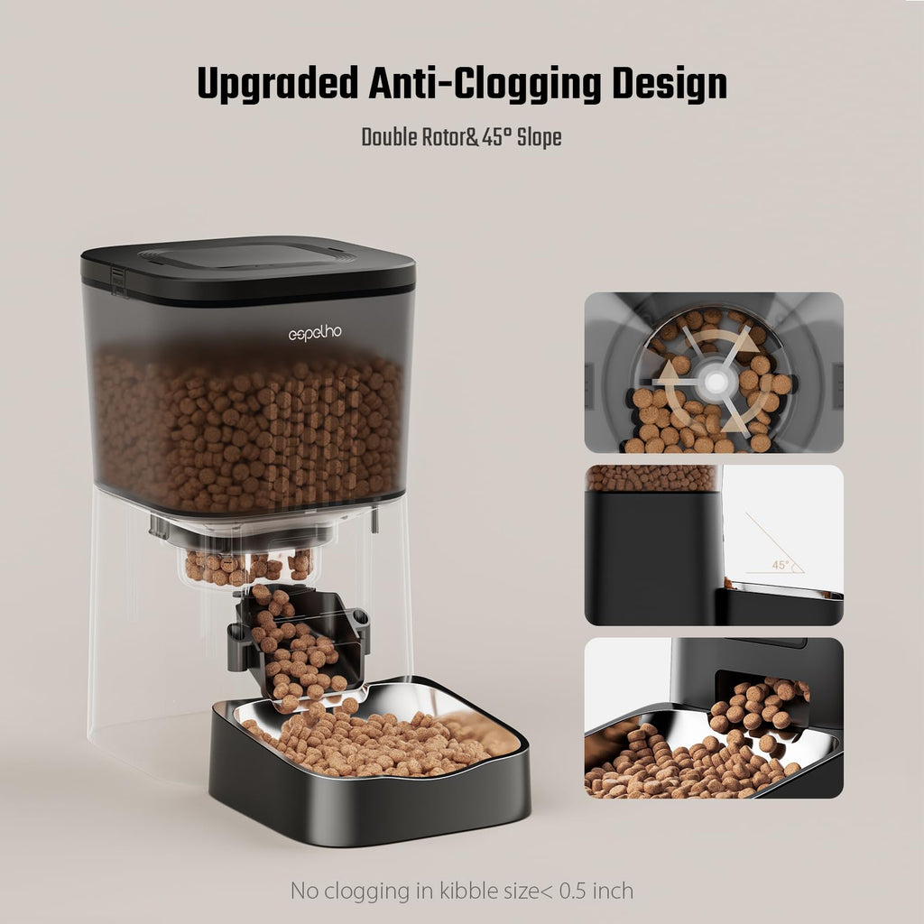 Espelho Automatic Cat Feeder — 4L Timed Dispenser, 1–6 Meals, Voice Recorder