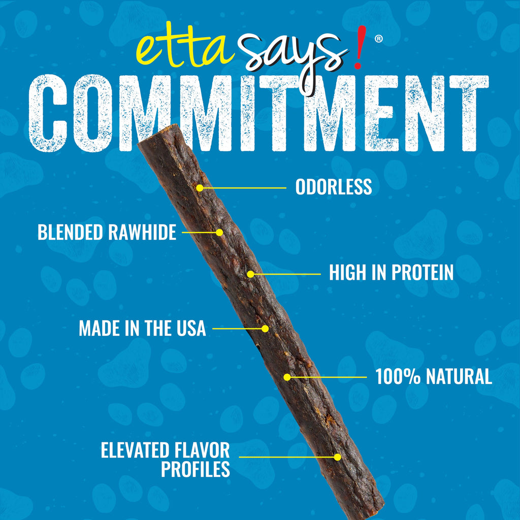 etta says! Premium Crunchy 7-inch Rabbit Dog Chews - Grain-Free, Easy to Digest - Made in USA (20 Count)