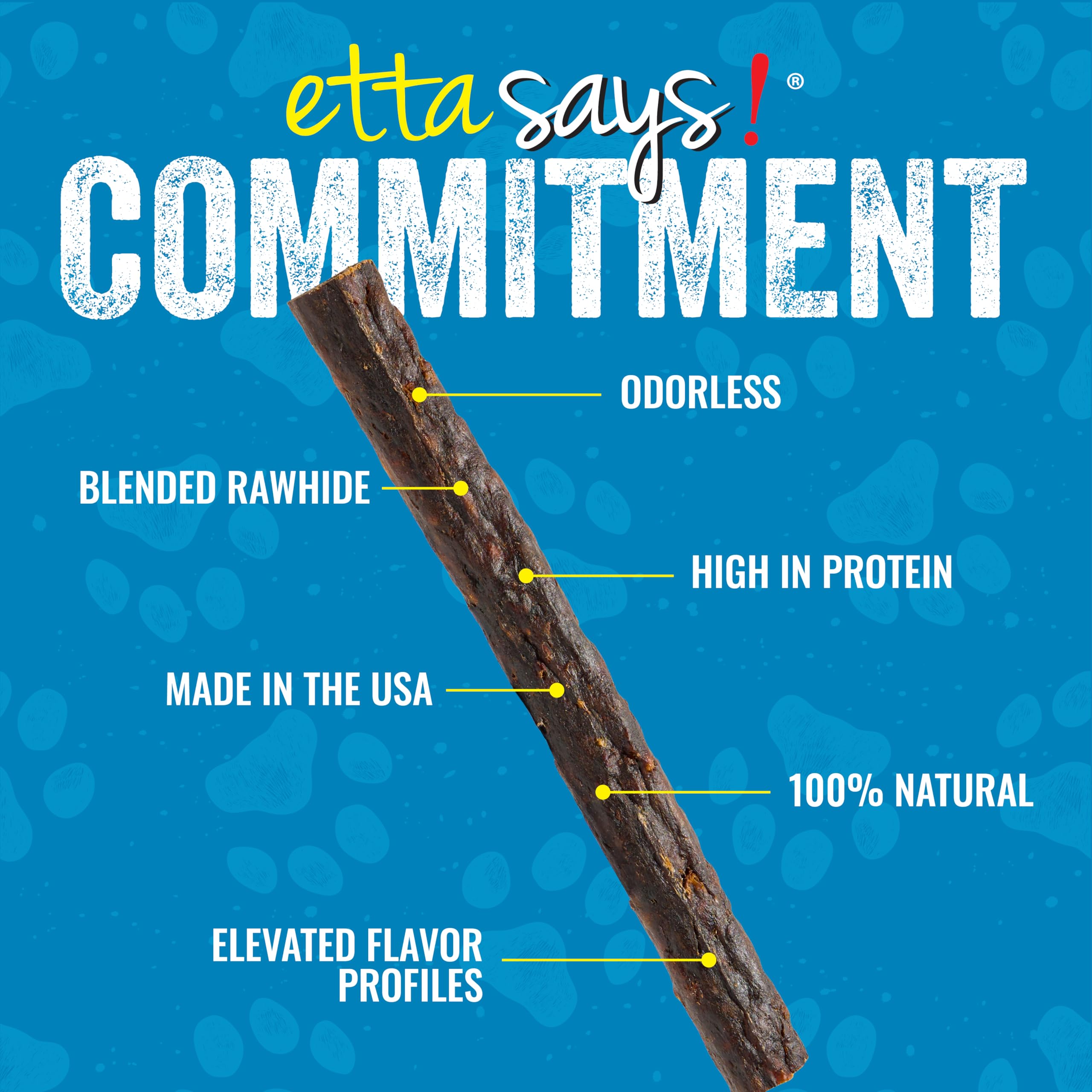 etta says! Premium Crunchy 7-inch Rabbit Dog Chews - Grain-Free, Easy to Digest - Made in USA (20 Count)