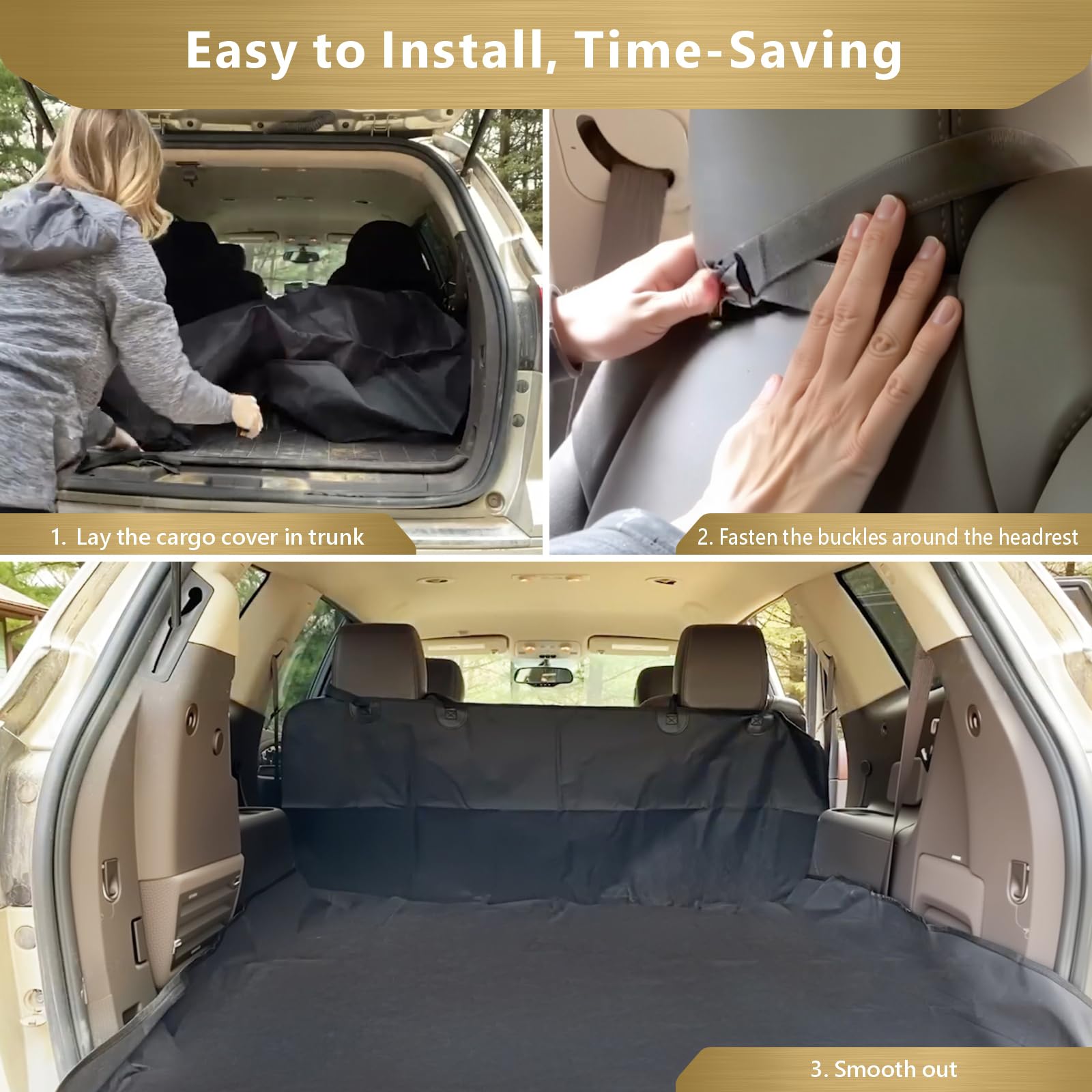 F-color SUV Cargo Liner for Dogs – Extra Large, Water-Resistant, Non-Slip Pet Seat Cover for SUVs