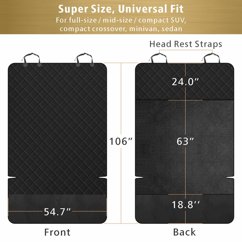 F-color SUV Cargo Liner for Dogs – Extra Large, Water-Resistant, Non-Slip Pet Seat Cover for SUVs