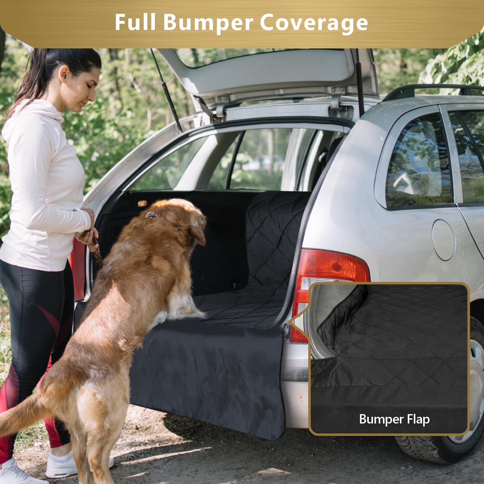 F-color SUV Cargo Liner for Dogs – Extra Large, Water-Resistant, Non-Slip Pet Seat Cover for SUVs