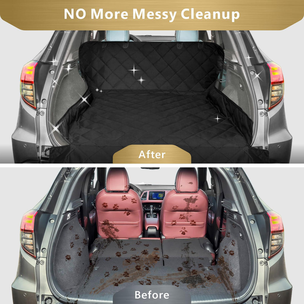 F-color SUV Cargo Liner for Dogs – Extra Large, Water-Resistant, Non-Slip Pet Seat Cover for SUVs