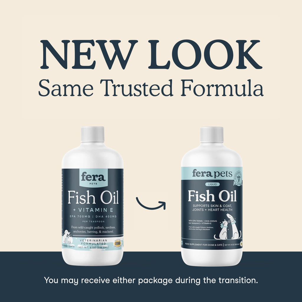Fera Pets Fish Oil Omega-3 for Dogs & Cats — Joints, Heart, Skin & Coat Health (16 oz)