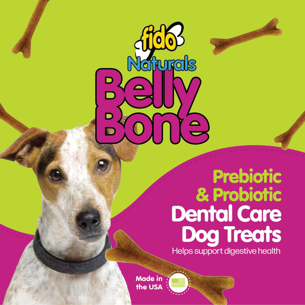 Fido Belly Bones for Small Dogs – Yogurt Flavored Dental Treats, 3-Pack (39 Bones), USA Made