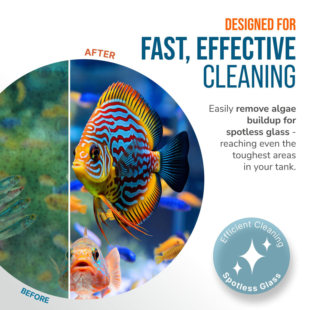 FL!PPER Float Standard Magnetic Aquarium Cleaner – 2-in-1 Scrubber & Scraper for Glass & Acrylic Tanks