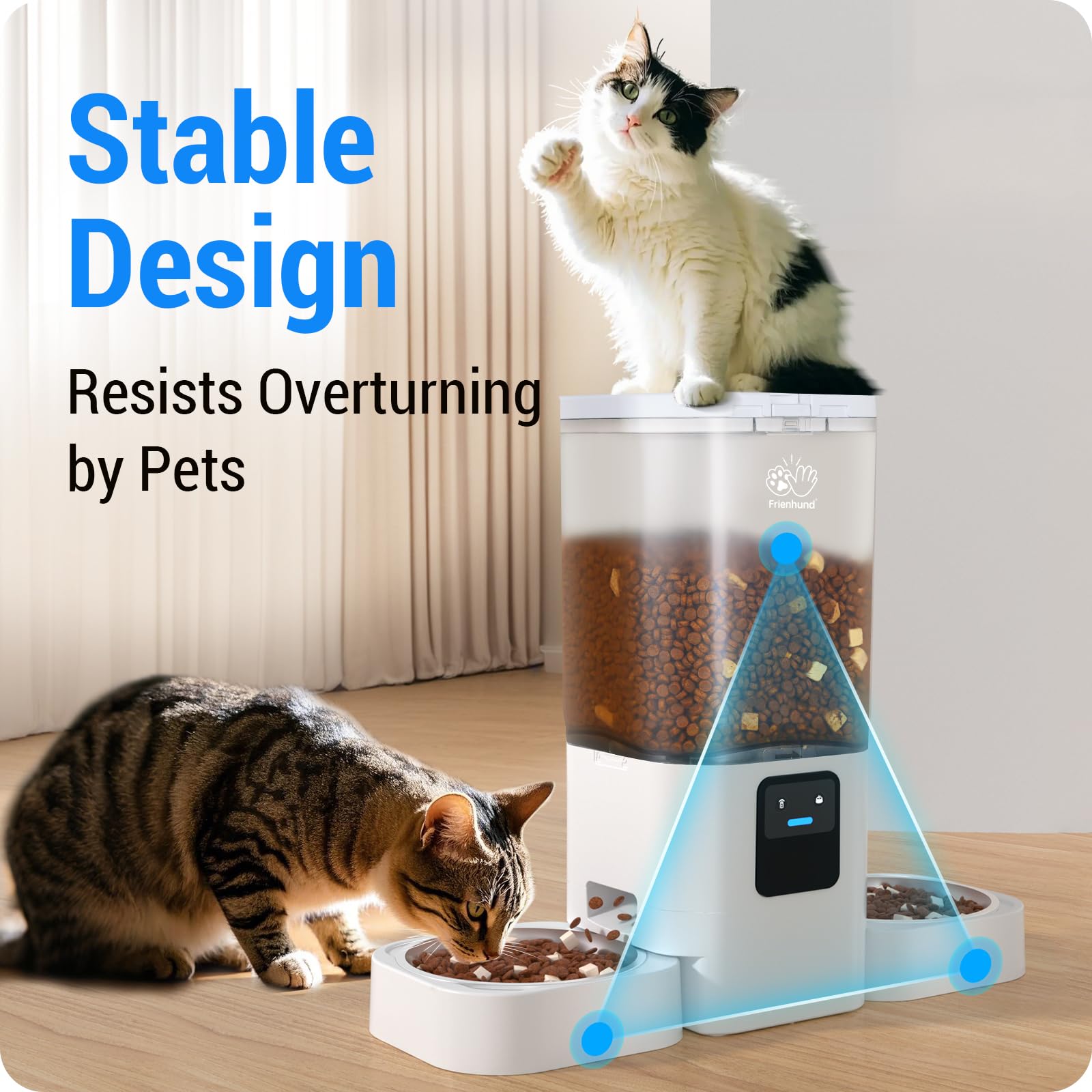 Frienhund Automatic Cat Feeder for Two Pets | Slow Feed, 5G WiFi, App Control, 29 Cup