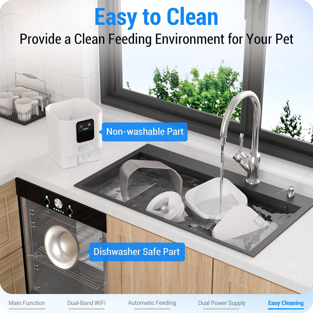 Frienhund Automatic Cat Feeder with 5G WiFi | App & Alexa | 7L (29 cups)