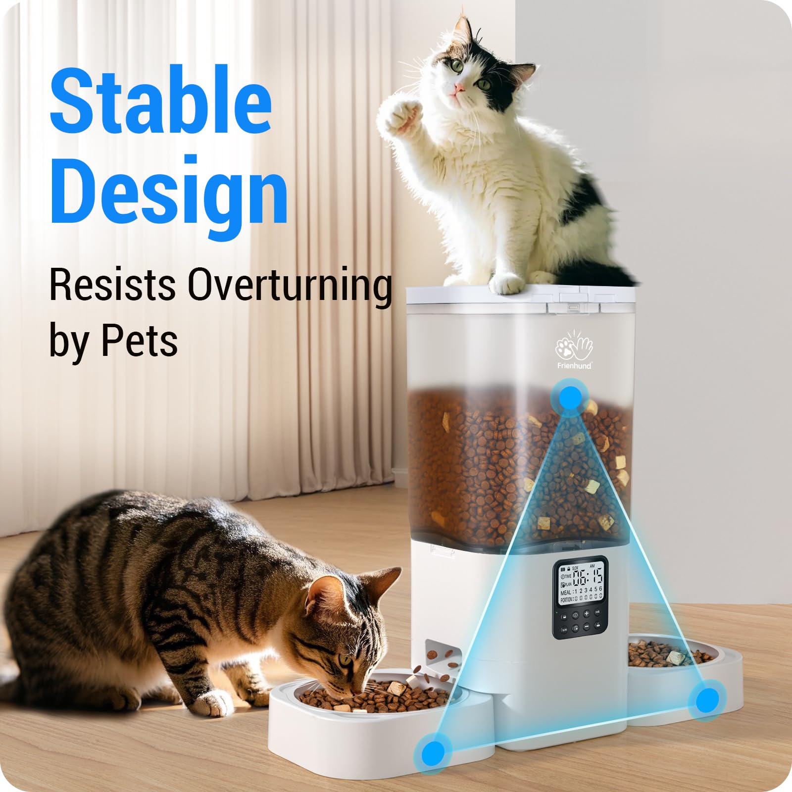 Frienhund Timed Automatic Cat Feeder for 2 Cats | Slow Feed, 7L Capacity