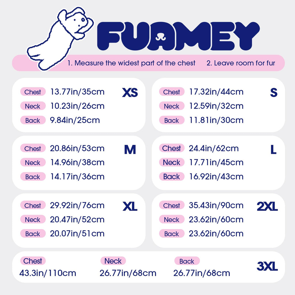 FUAMEY Dog Coat for Large Dogs — Waterproof Winter Jacket with Built-In Harness, Reflective Strips, Fleece Lining (XS-XXXL)