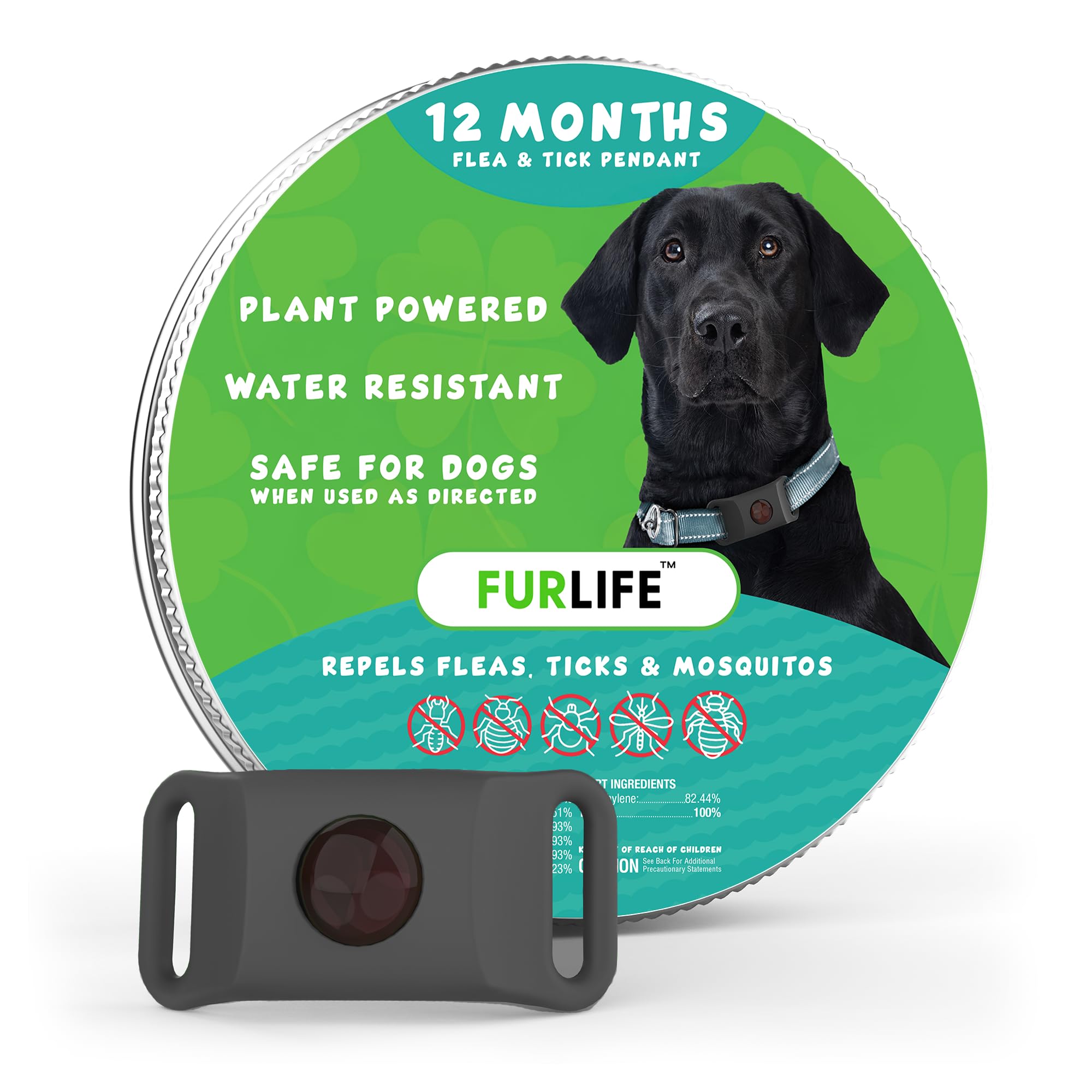 FurLife Grey Dog Tag – Waterproof Flea & Tick Prevention for Dogs