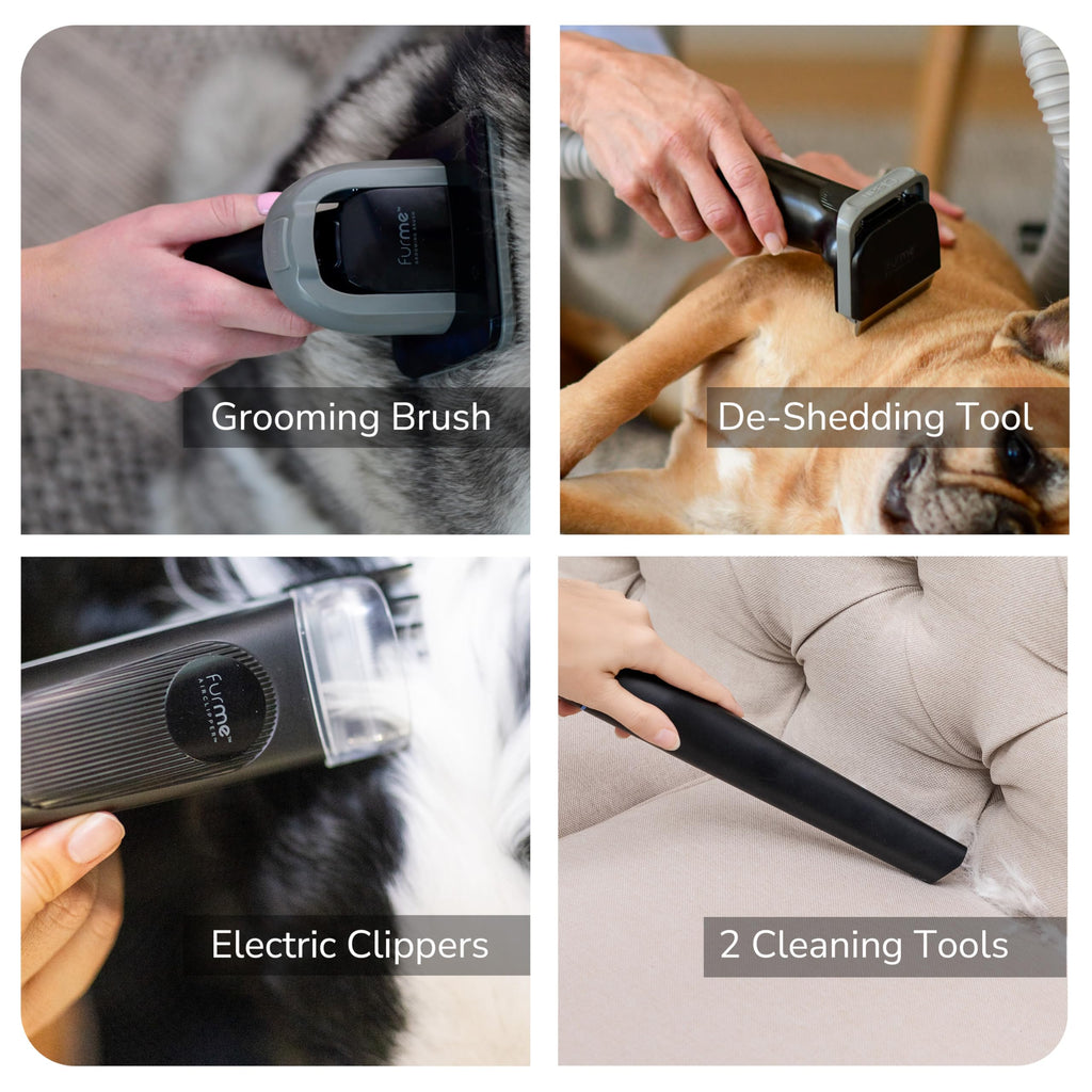 FurMe Original Pet Grooming Vacuum Kit – Quiet Home Grooming for Cats & Dogs