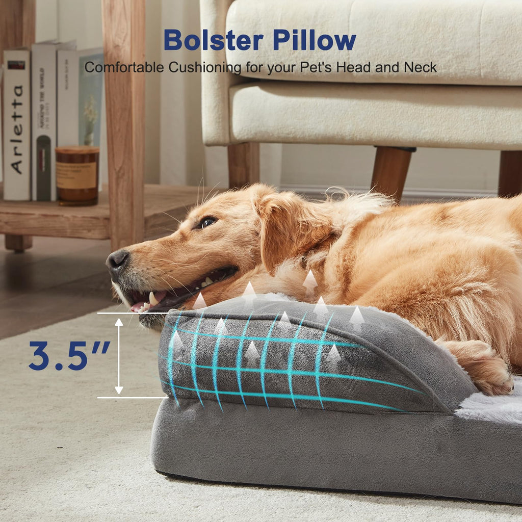 FURTIME Orthopedic Dog Bed for Medium & Large Dogs - Washable & Waterproof