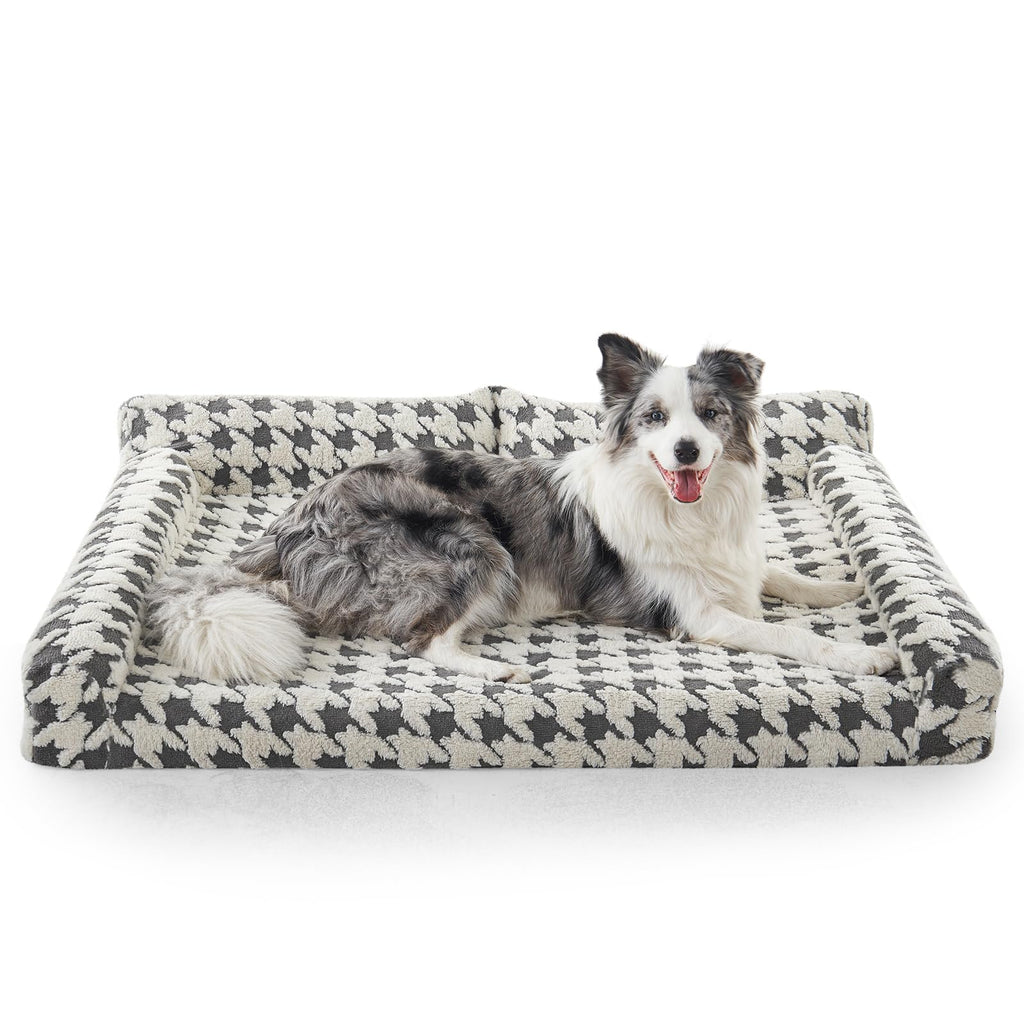 FURTIME XL Orthopedic Dog Bed – Memory Foam Couch with Removable Cover, Grey