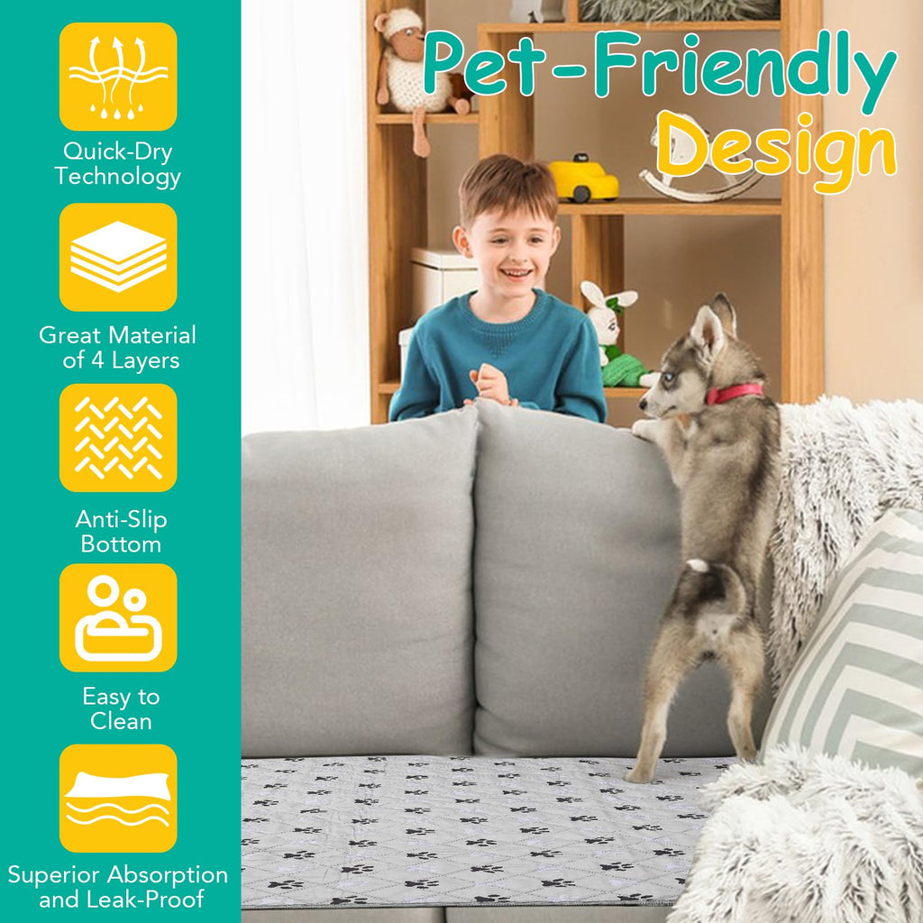 FURWEY 2 Pack Extra Large 72x72 Washable Pee Pads – Non-Slip, Waterproof Training Mats for Dogs