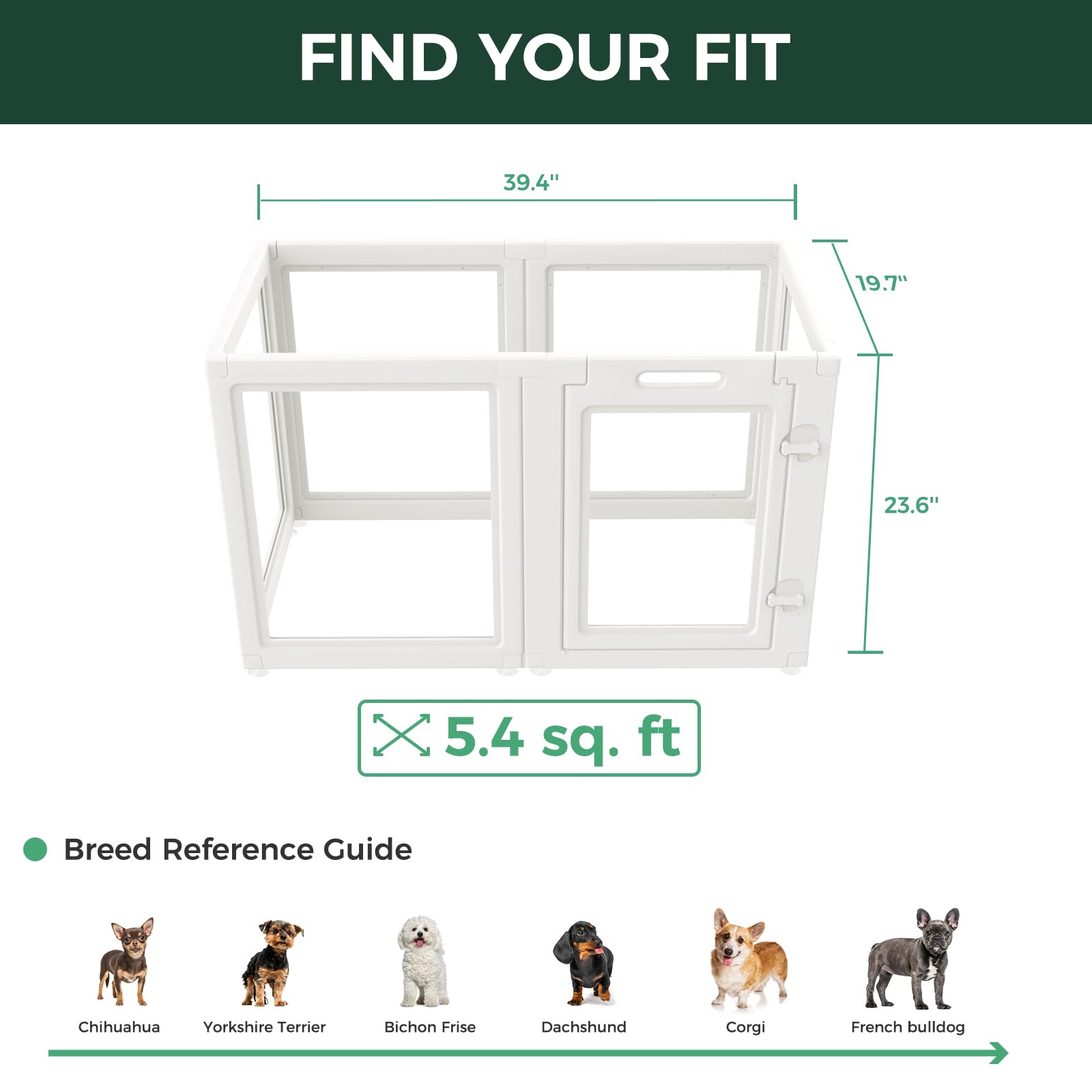 FXW AuraSpace 24-Inch Acrylic Indoor Dog Playpen - 6 Panels, White