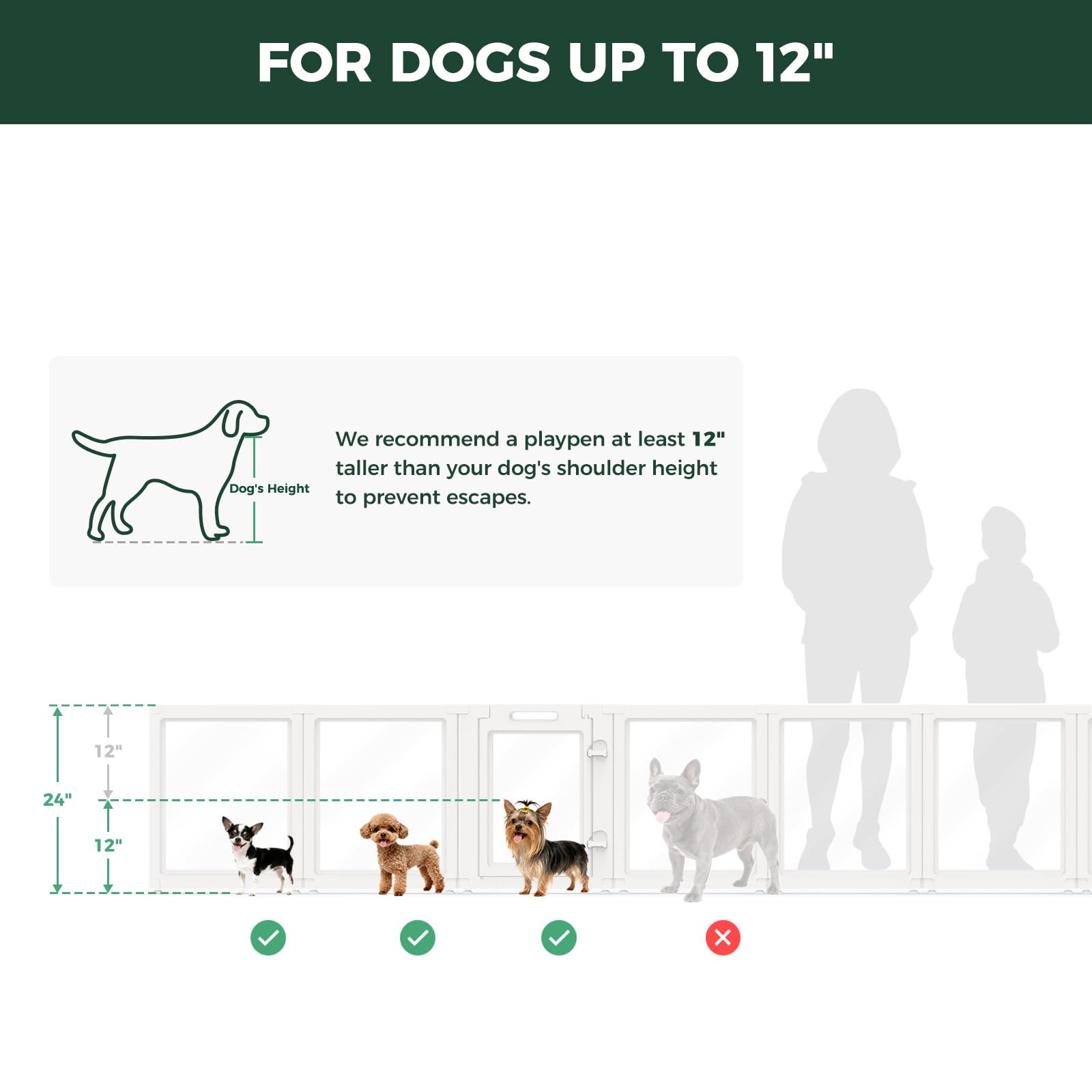 FXW AuraSpace 24-Inch Acrylic Indoor Dog Playpen - 6 Panels, White