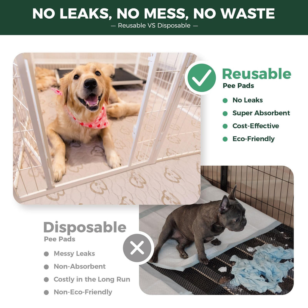 FXW Washable Pee Pads for Dogs — Ultra-Absorbent, Leak-Proof Reusable Pads for FXW Playpens (Khaki, 1 Pack)