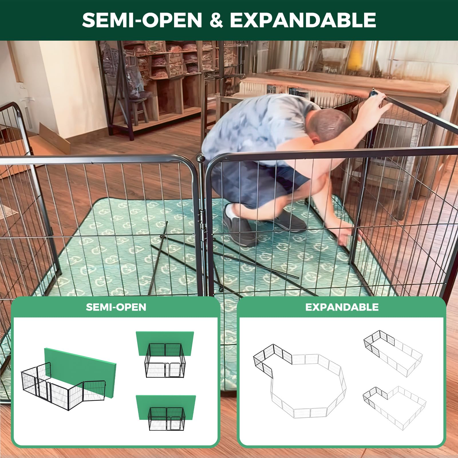 FXW Homeplus Unleashed Indoor Dog Playpen – Heavy-Duty 24-Inch, 8-Panel, Patented