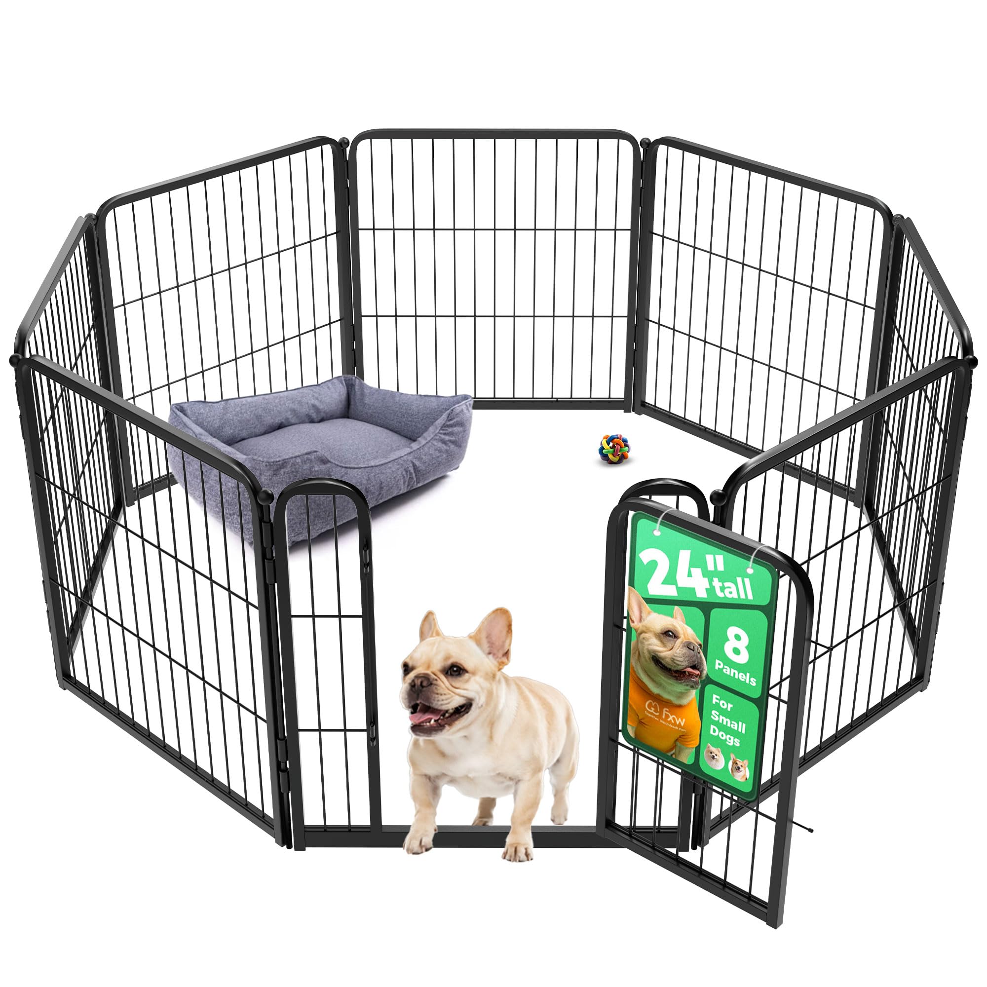 FXW Homeplus Unleashed Indoor Dog Playpen – Heavy-Duty 24-Inch, 8-Panel, Patented