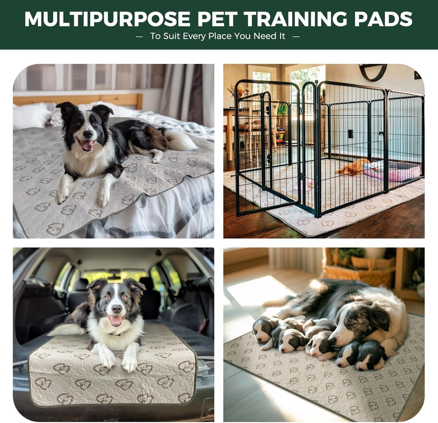 FXW Washable Pee Pads for Dogs — Ultra-Absorbent, Leak-Proof Reusable Pads for FXW Playpens (Khaki, 1 Pack)