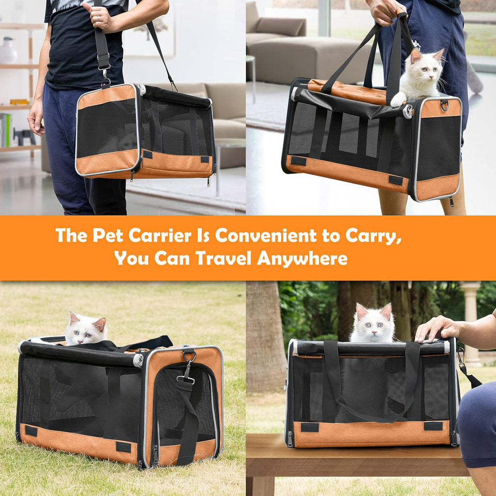 GAPZER Dog Carry Bag — Foldable Soft-Shell Carrier for Small Dogs & Cats (18.1 x 11.8 x 11.8 in, Up to 20 lbs)