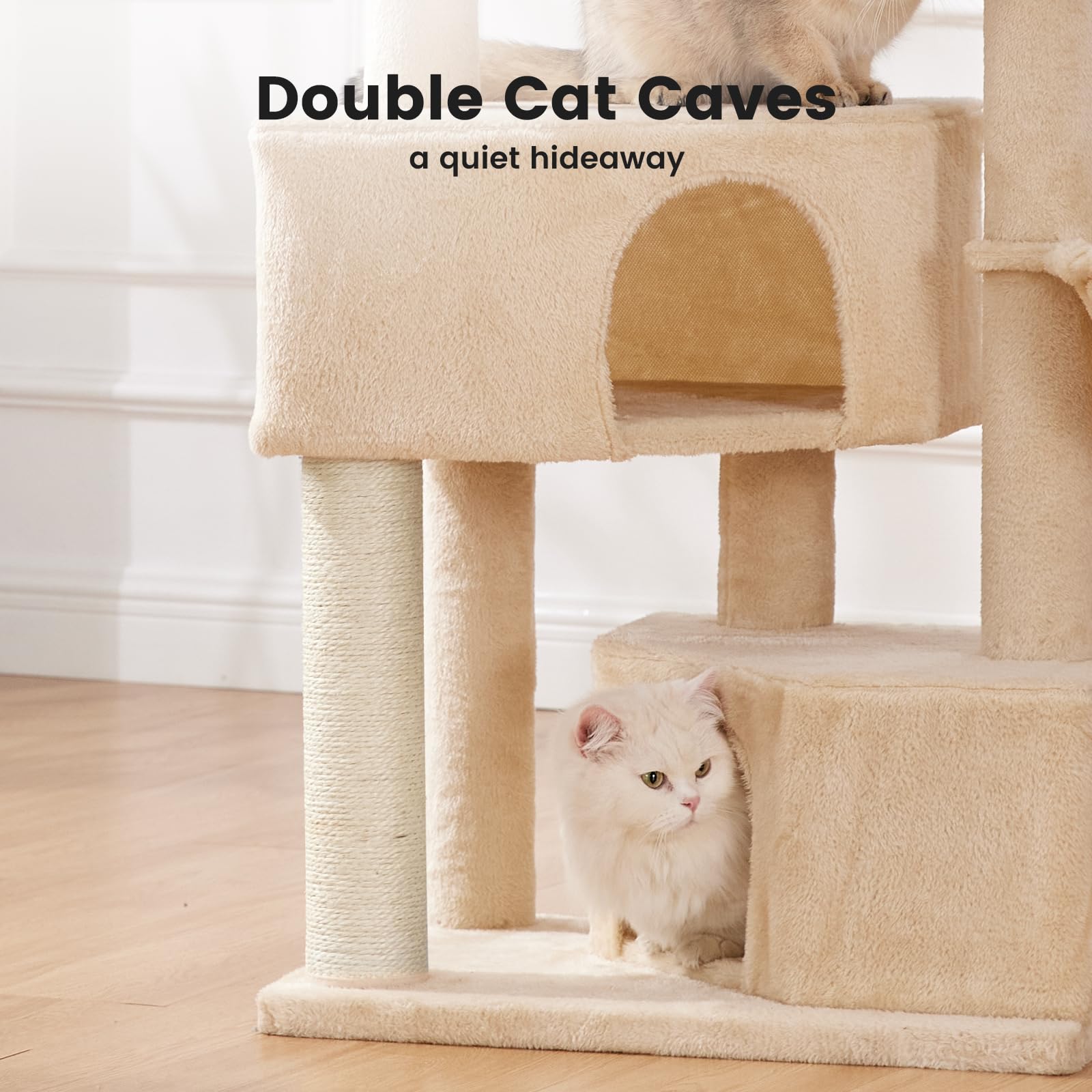 Gardner Pet 41\" Tall Cat Tree for Medium-Large Cats | Heavy-Duty Cat Tower with 2.8in Posts, Washable Top Perches