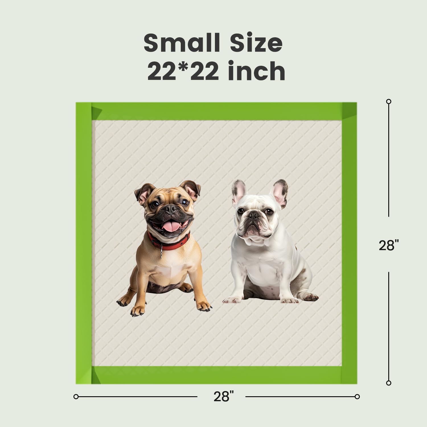 Gardner Pet 22x22 Dog Pee Pads – Thick ECO Green, 100 Count