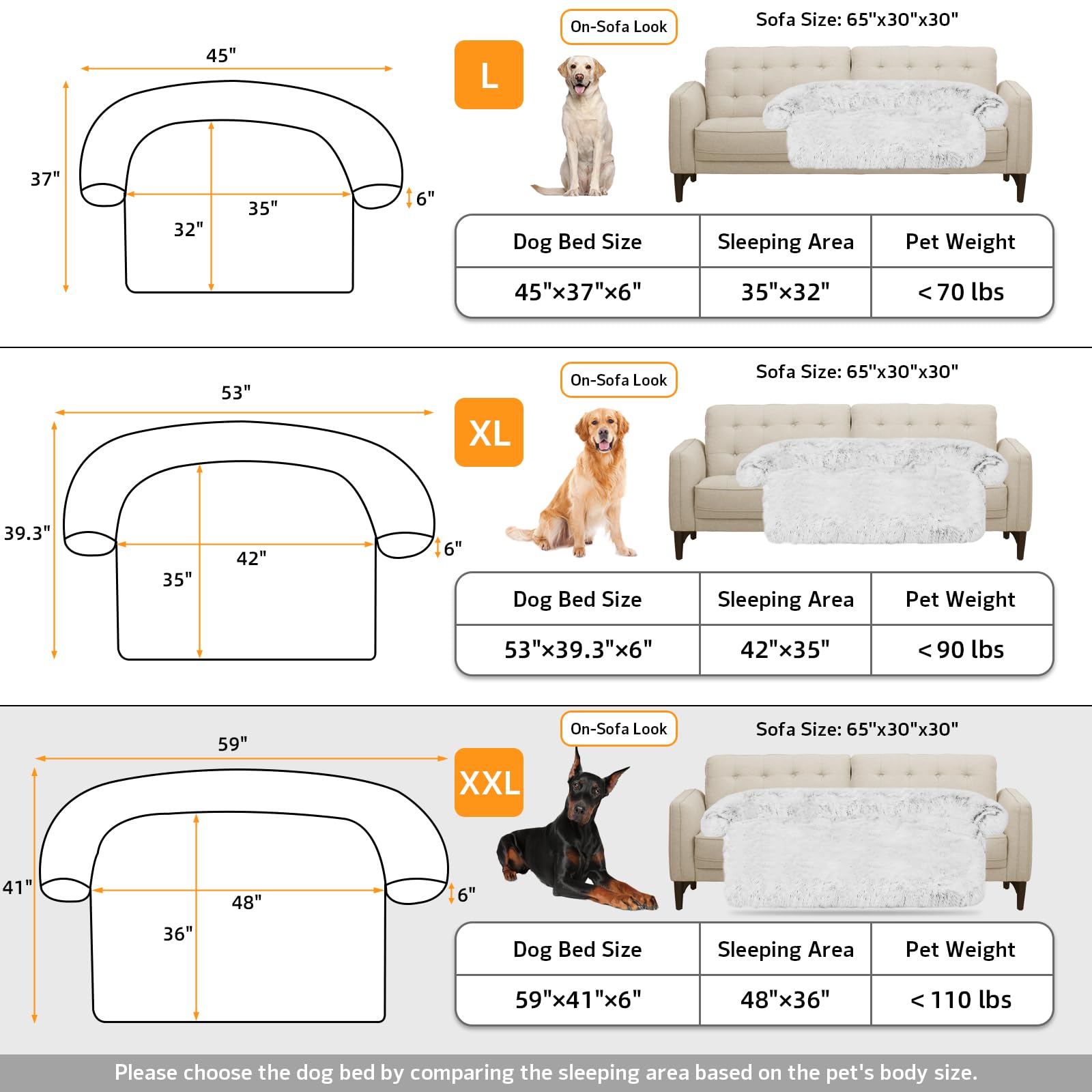 GGIB Calming Dog Bed XXL – Plush Fluffy Mat with Removable Cover (Light Grey)