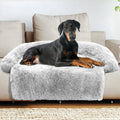 GGIB Calming Dog Bed XXL – Plush Fluffy Mat with Removable Cover (Light Grey)